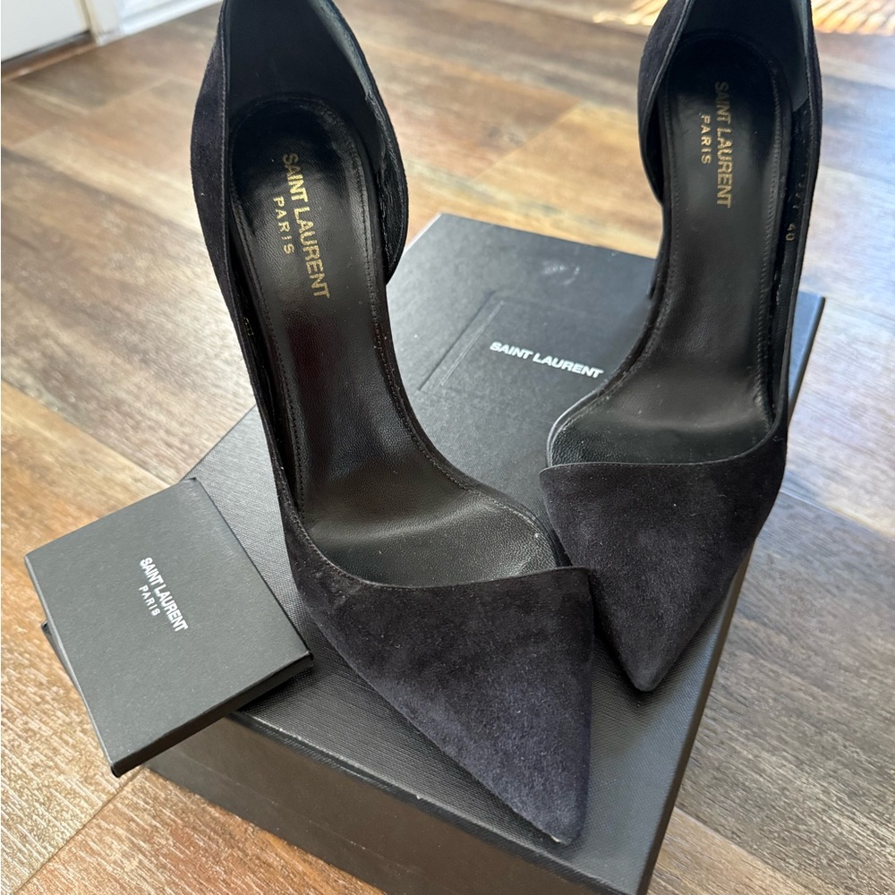 Saint Laurent Black Suede Heels
